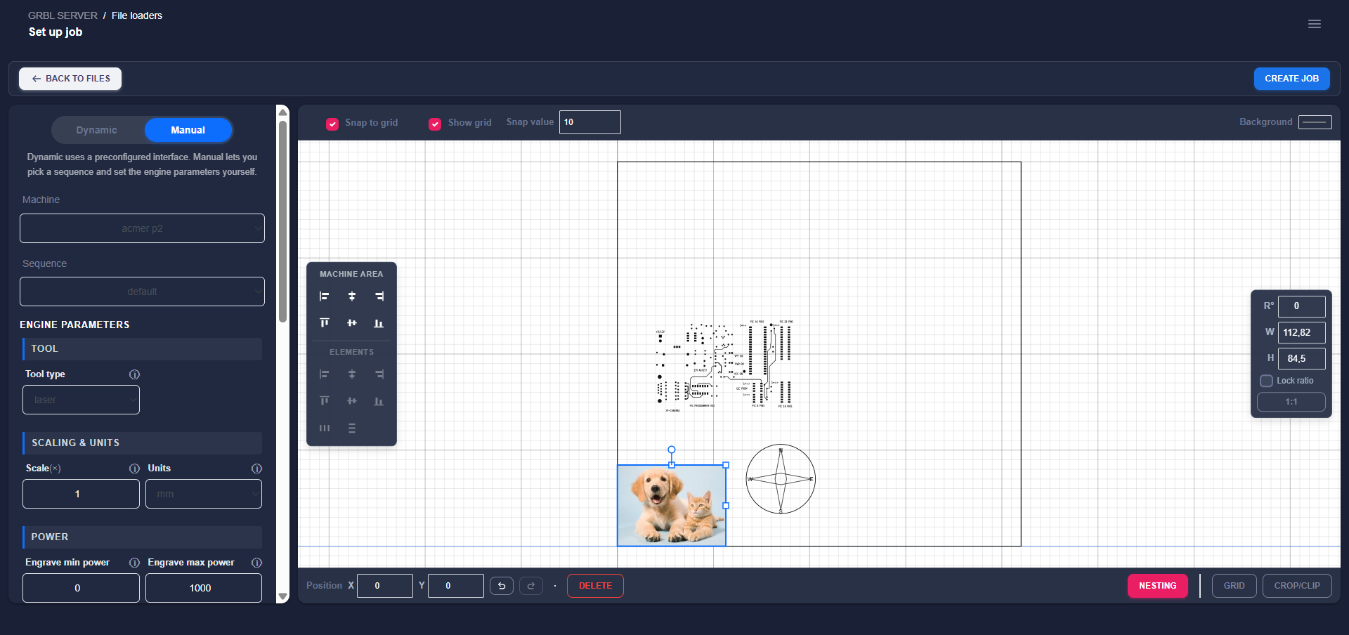 Set up job page screenshot
